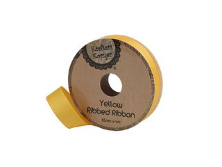 Satin Ribbon 15mm x 4m Yellow